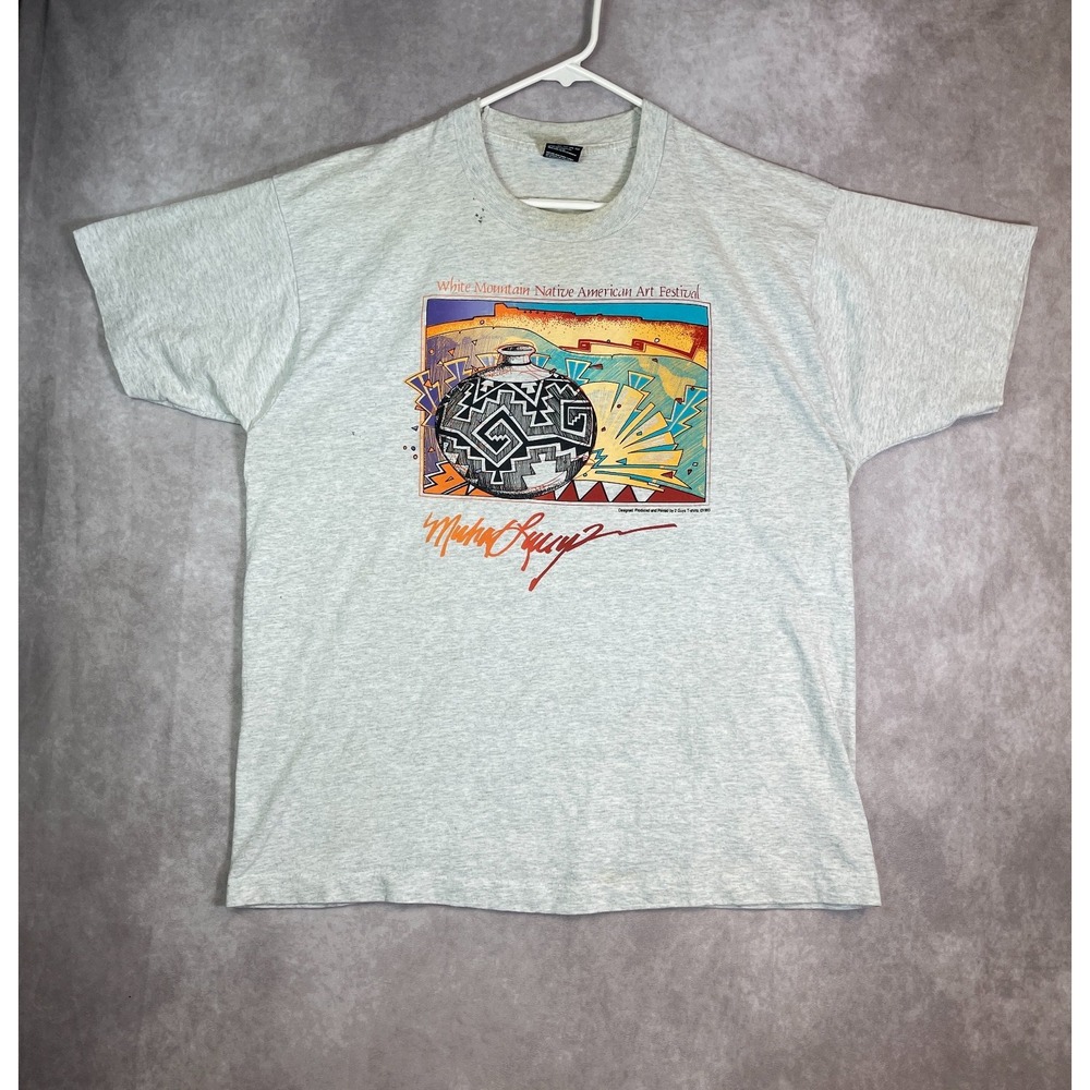 VTG White Mountain Native Art Festival Shirt Adult XL Single Stitch Tee USA 90s